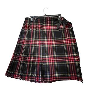 Made in Scotland Red and Black Pleated Skirt